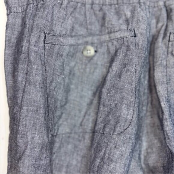 Athleta Women’s 8T Grey Pants Linen Pockets Drawstring Waist Flare Leisure - Picture 6 of 9